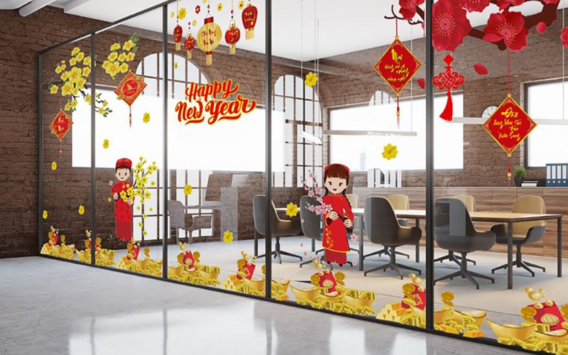 Trang trí tết văn phòng công ty 