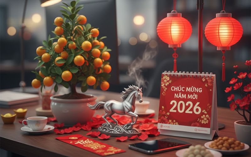 Trang trí tết văn phòng công ty 