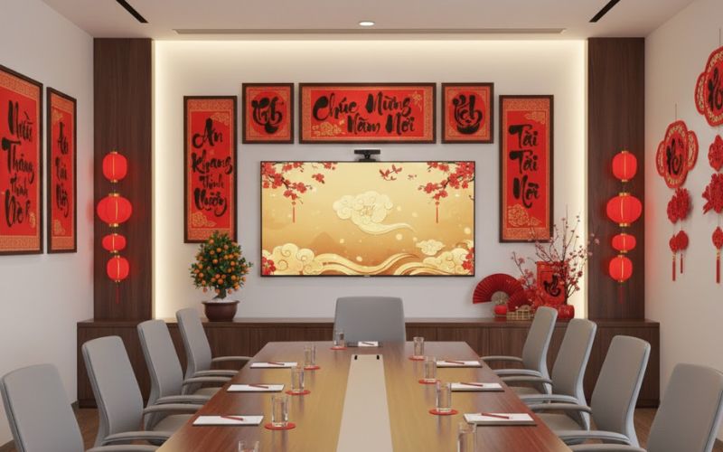 Trang trí tết văn phòng công ty 