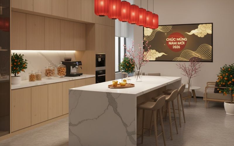 Trang trí tết văn phòng công ty 