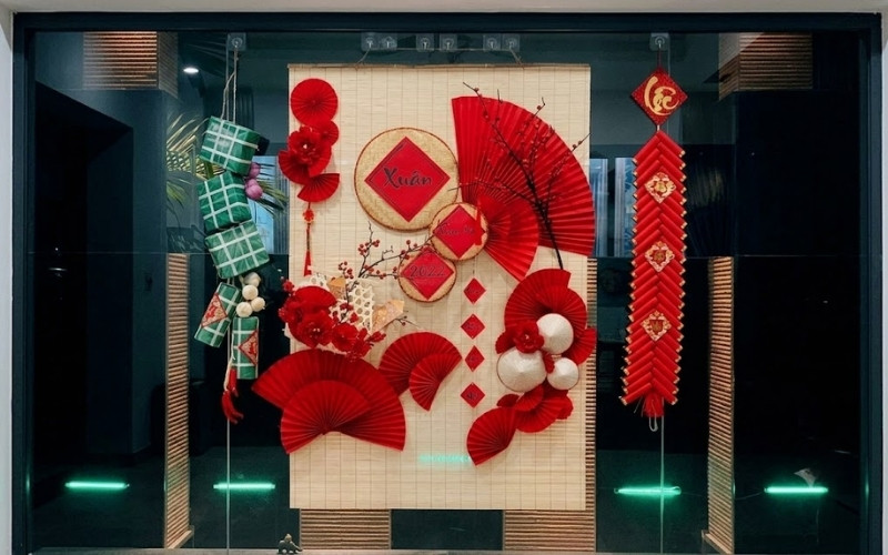 trang trí tết văn phòng